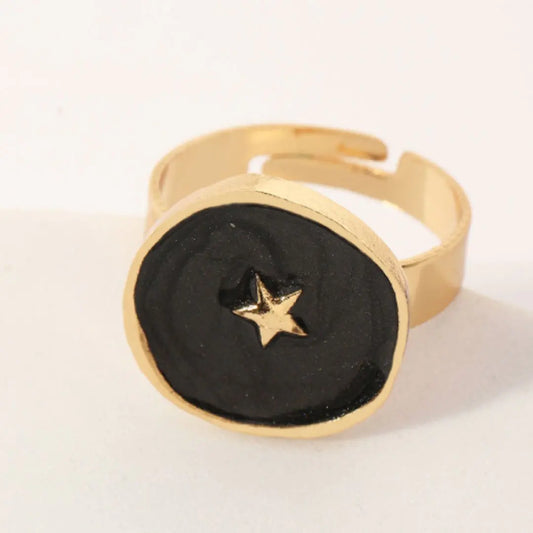 Astral Ring Black (14k pure gold)