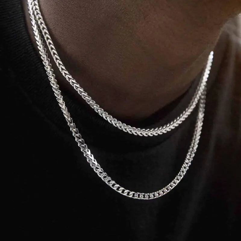 Silver Traditional Weave pattern Neck chain