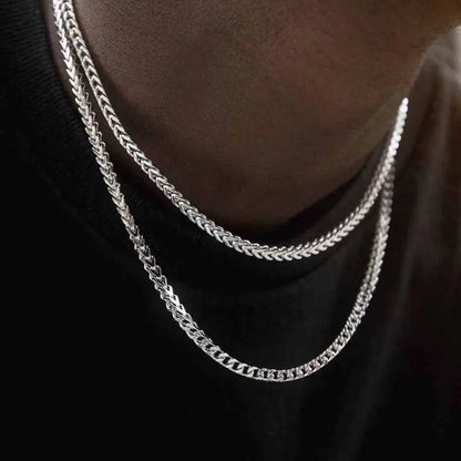 Silver Traditional Weave pattern Neck chain