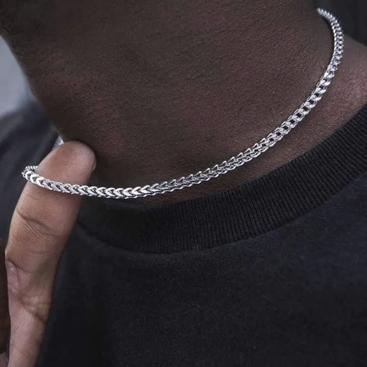 Silver Traditional Weave pattern Neck chain